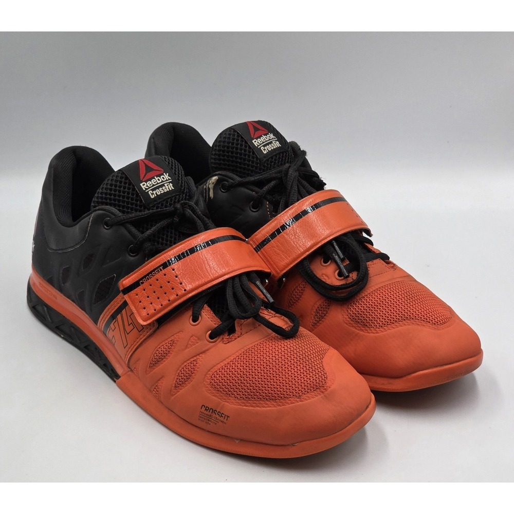 Reebok CrossFit Lifter 2.0 Mens 10 Orange Black Weightlifting Shoes M40704 EU43V